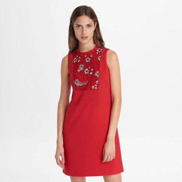 Karl Lagerfeld Shift Dress With Embroidered Lace - Picture 4 of 4